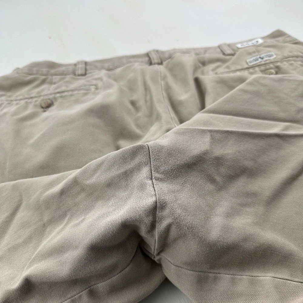 VTG 90s Polo Ralph Lauren‎ Distressed Pleated Tyler Shorts Fits 34 Khaki Chino